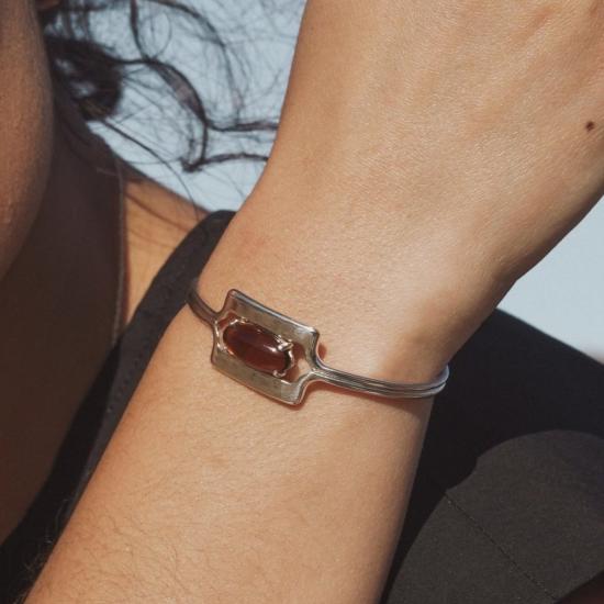  린지 루이스 팔찌 월튼 커프 실버/브라운 - LINDSAY LEWIS