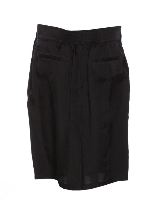  생로랑 미디 스커트 버튼 디테일 펜슬 스커트 블랙 - SAINT LAURENT