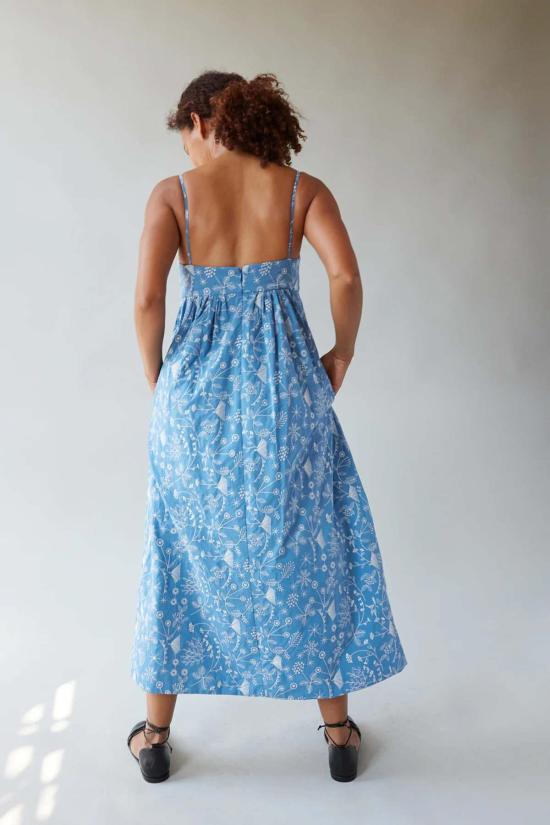  카론 칼라한 롱 원피스 캐론 캘러핸 사비나 드레스 스카이 메도우 자수 - CARON CALLAHAN