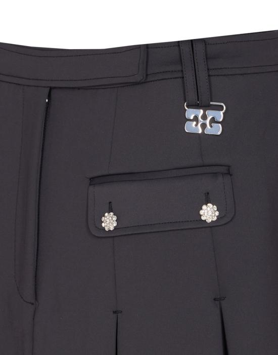  가니 숏 스커트 플리츠 미니 스커트 블랙 - GANNI