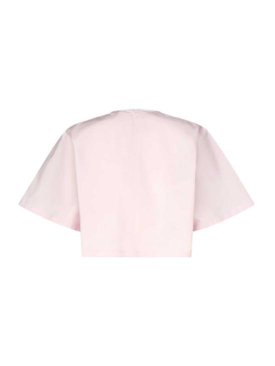  알라이아 반팔 티셔츠 타페타 티셔츠 연분홍색 - ALAIA