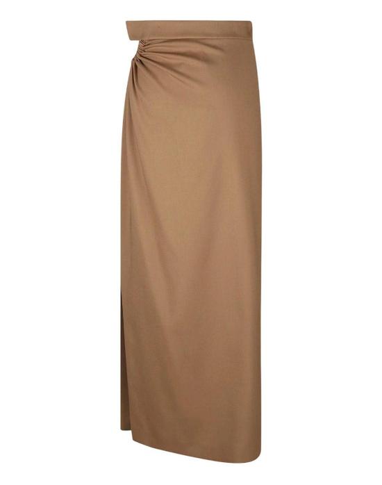  막스마라 미디 스커트 막스 마라 드레이프 하이웨이스트  베이지 - MAX MARA