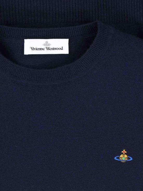  비비안웨스트우드 스웨터 비비안 웨스트우드 파인 니트 크루넥  블루 - VIVIENNE WESTWOOD