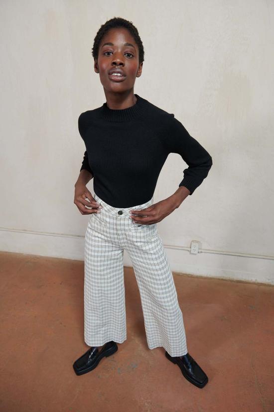  마리아 스탠리 스트레이트 팬츠 소프트 행크 팬츠 본 플래드 - MARIA STANLEY