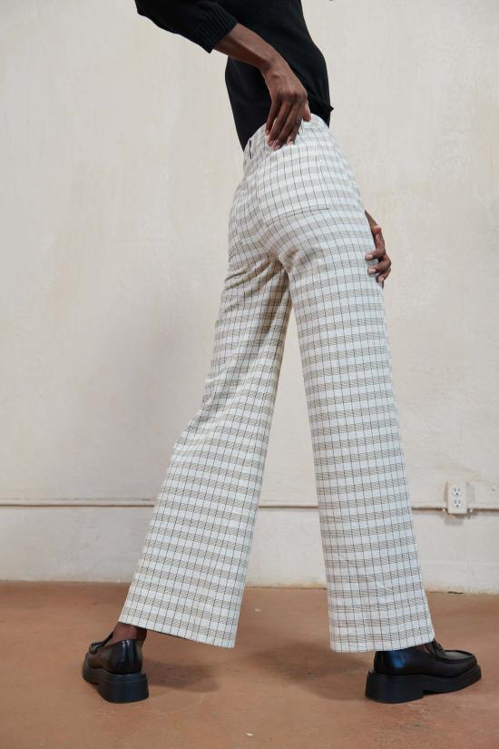  마리아 스탠리 스트레이트 팬츠 소프트 행크 팬츠 본 플래드 - MARIA STANLEY