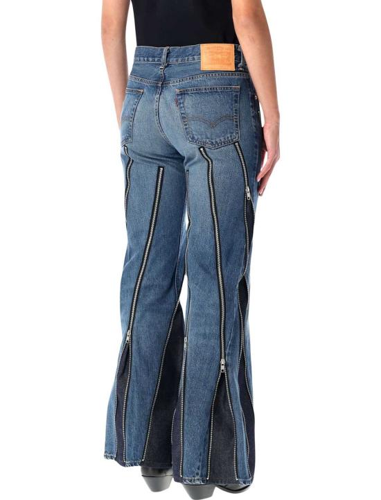  와타나베 준야 데님 팬츠 준야 와타나베 블루 지퍼 데님 진 - JUNYA WATANABE