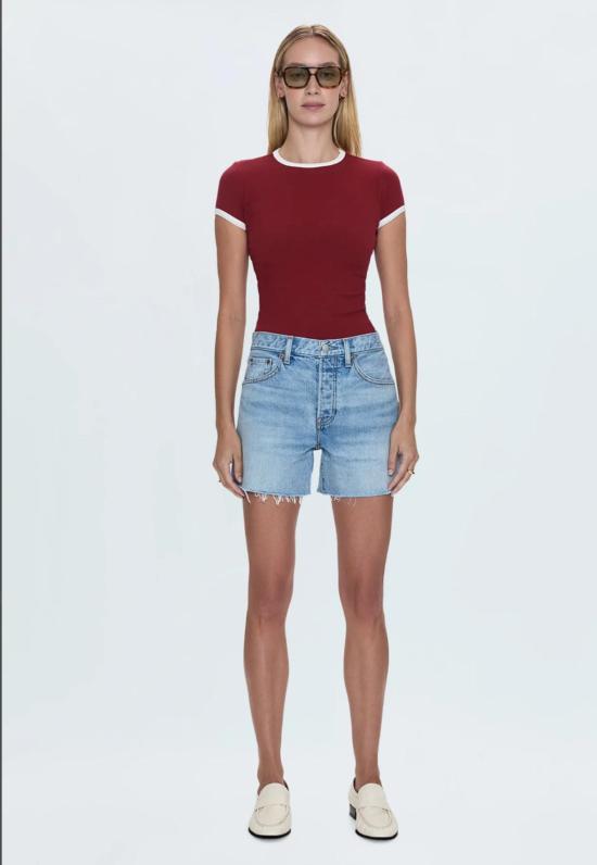  피스톨라 데님 숏팬츠 앤디 하이라이즈 빈티지 컷오프 쇼츠 노션 - PISTOLA