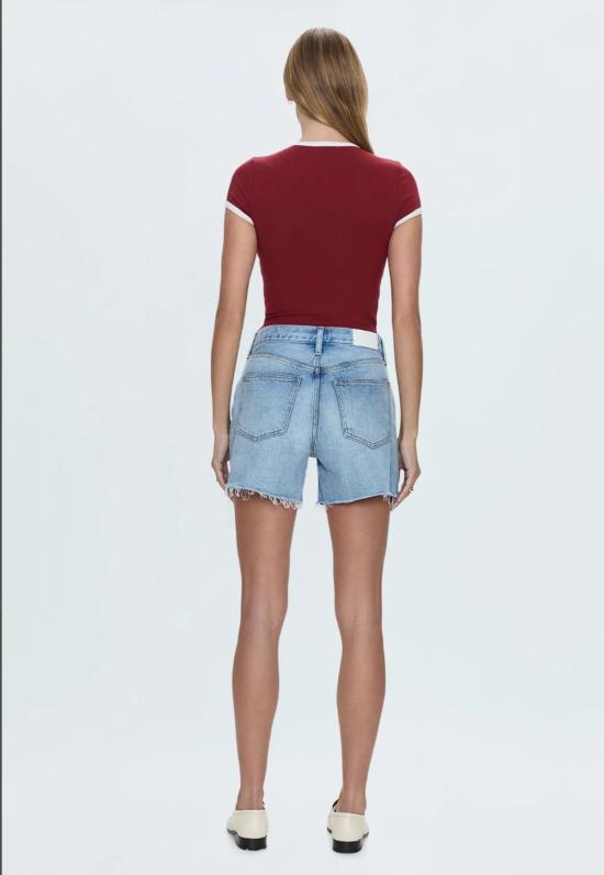  피스톨라 데님 숏팬츠 앤디 하이라이즈 빈티지 컷오프 쇼츠 노션 - PISTOLA