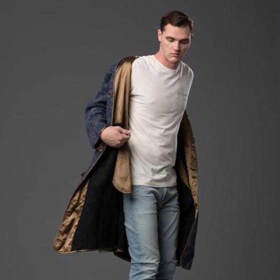  THADDEUS O'NEIL 자켓 Thaddeus O'neil Basketweave 디스코 펑크 코트 인디고 - OTHER BRANDS