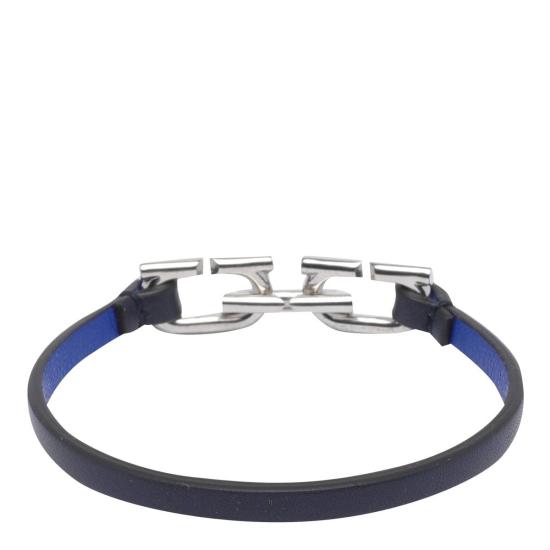  살바토레 페라가모 브레이슬릿 페라가모 비쥬 브라스 송아지 가죽 팔찌 블루 - SALVATORE FERRAGAMO