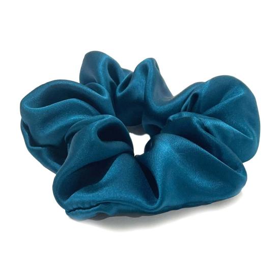  Krystell Barraza 헤어 액세서리 실크 스크런치 청록색