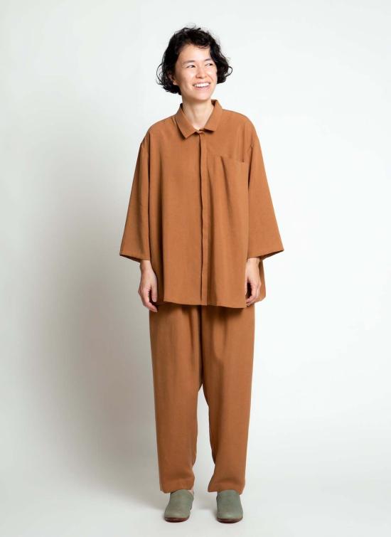  KAAREM 셔츠 Kaarem Sot 3/4 슬리브 버튼 업 포켓 셔츠 - KAAREM