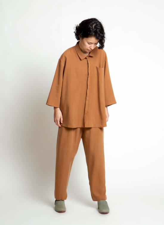  KAAREM 셔츠 Kaarem Sot 3/4 슬리브 버튼 업 포켓 셔츠 - KAAREM