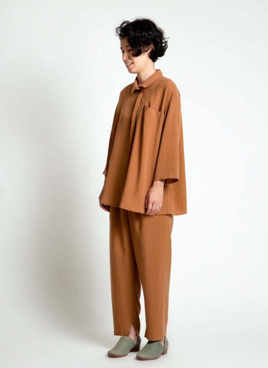  KAAREM 셔츠 Kaarem Sot 3/4 슬리브 버튼 업 포켓 셔츠 - KAAREM