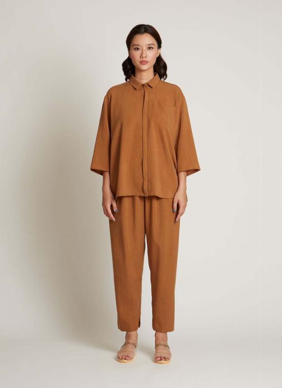  KAAREM 셔츠 Kaarem Sot 3/4 슬리브 버튼 업 포켓 셔츠