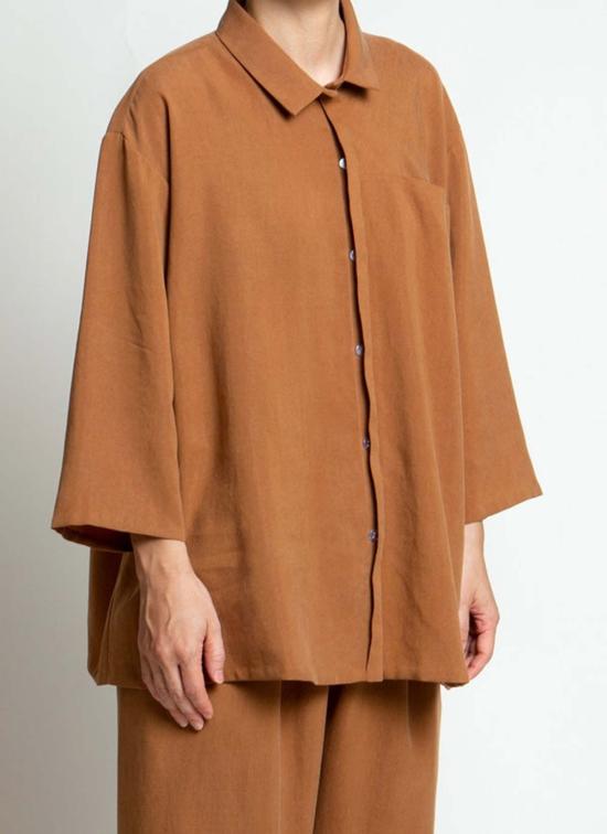  KAAREM 셔츠 Kaarem Sot 3/4 슬리브 버튼 업 포켓 셔츠 - KAAREM