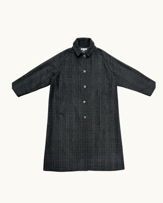  알리 골든 트렌치 코트 뉴울  블루/그레이 체크 - ALI GOLDEN