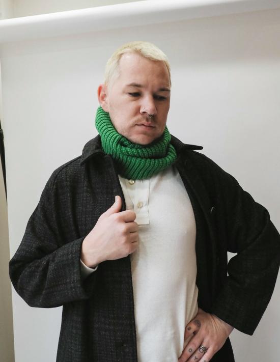  알리 골든 트렌치 코트 뉴울  블루/그레이 체크 - ALI GOLDEN