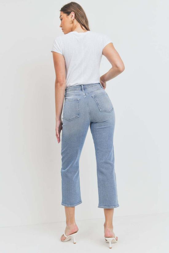  저스트 블랙 데님 데님 팬츠 립케이지 스트레이트 진 - JUST BLACK DENIM