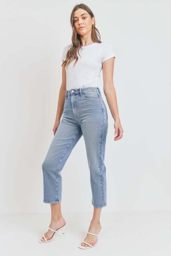  저스트 블랙 데님 데님 팬츠 립케이지 스트레이트 진 - JUST BLACK DENIM