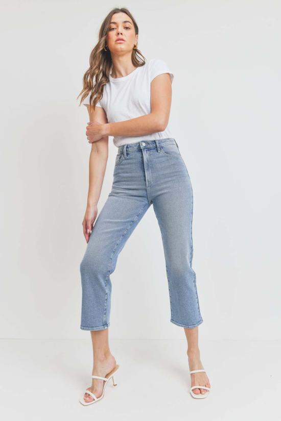  저스트 블랙 데님 데님 팬츠 립케이지 스트레이트 진