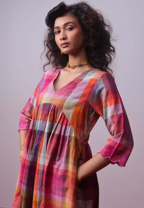  IKKIVI 튜닉 이키비 캔디 블록 체크 코디 세트 멀티 컬러 - OTHER BRANDS