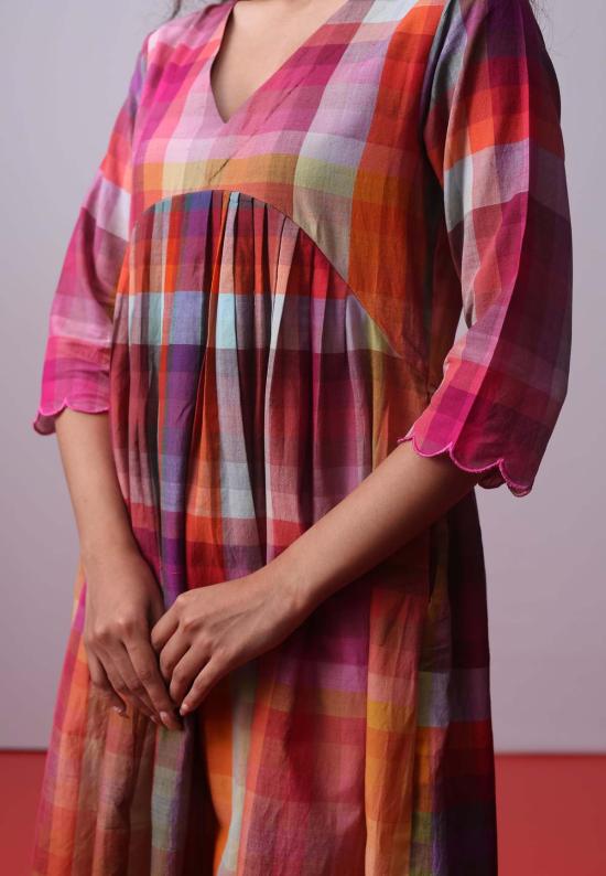  이키비 튜닉 캔디 블록 체크 코디 세트 멀티 컬러 - IKKIVI