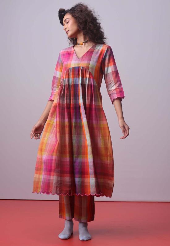  IKKIVI 튜닉 이키비 캔디 블록 체크 코디 세트 멀티 컬러 - OTHER BRANDS