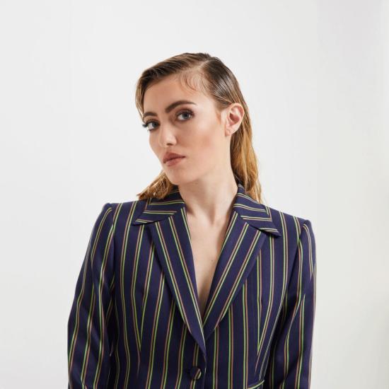  Francesca Cottone 수트 자켓 Brooke 재킷 네이비 수팅 스트라이프 - OTHER BRANDS