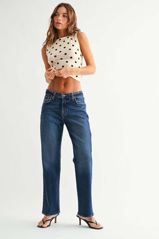  저스트 블랙 데님 데님 팬츠 미드라이즈 보이프렌드 진 옵틱 화이트