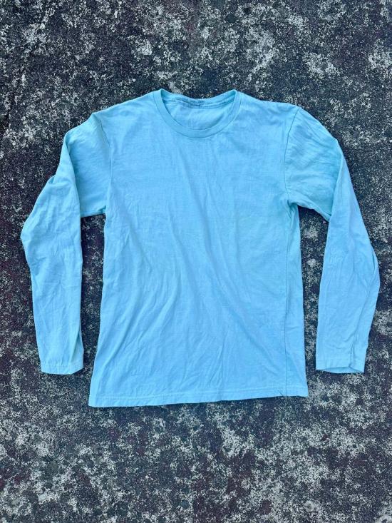  Audrey Louise Reynolds 긴팔 티셔츠 오드리 루이스 레이놀즈 이집트산 면 소재의 슬림핏 , 민트 세이지 그린 색상 - AUDREY LOUISE REYNOLDS