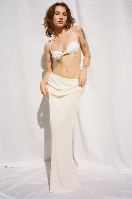  마레 퍼페투아 롱 스커트 마레 페르페투아 위스퍼 맥시 스커트 화이트 - MARE PERPETUA