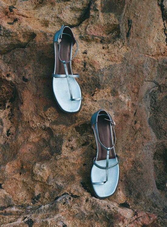  파리 데사이 샌들 데비  블루 메탈릭