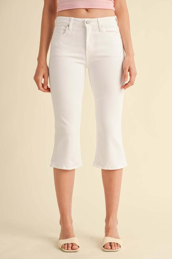  저스트 블랙 데님 데님 팬츠 미드라이즈 카프리