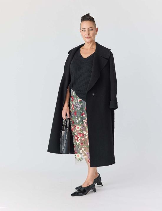  Lindsay Nicholas New York 트렌치 코트 린지 니콜라스 뉴욕 에드위나 코트 블랙 - OTHER BRANDS