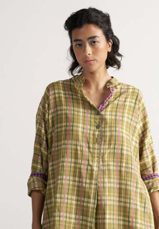  IKKIVI 셔츠 이키비 체크메이트 피크닉 옐로우 체크 셔츠 옐로우 - IKKIVI