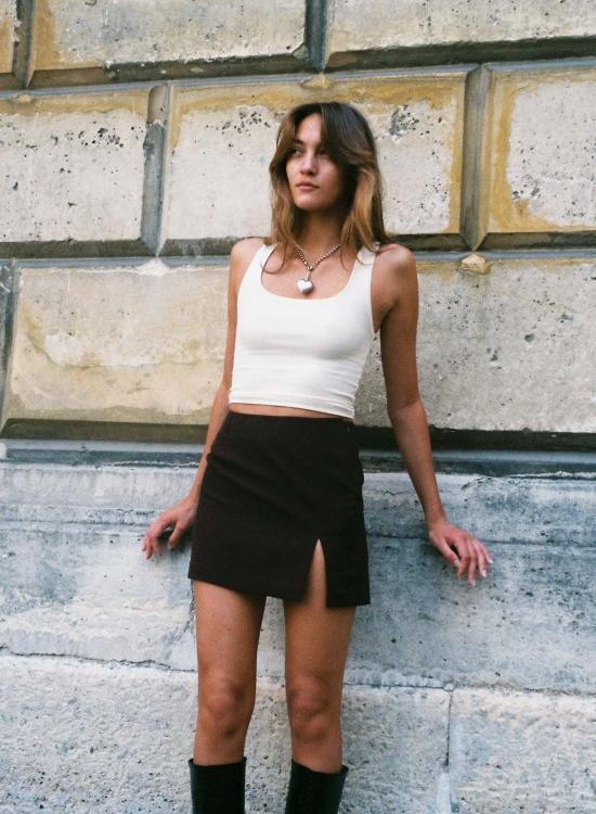  Estrella-Studio 숏 스커트 에스트렐라 스튜디오 럭키 스커트 코코아 - OTHER BRANDS