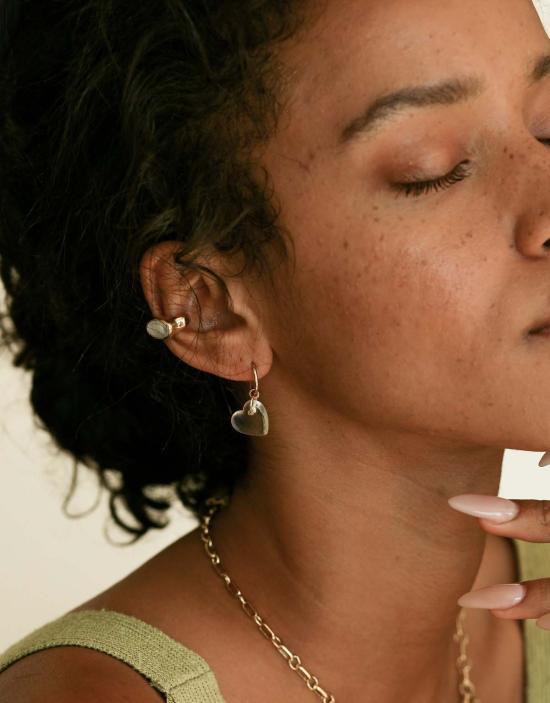  Cled 이어링 클레드 타원형 조각 이어 커프 골드/실버 - OTHER BRANDS