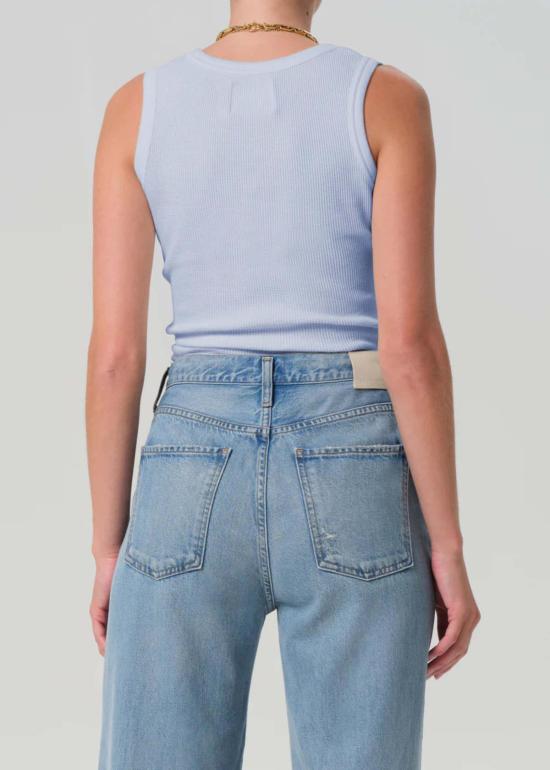  시티즌 오브 휴머니티 민소매 티셔츠 인류 시민들 이네즈 와플 탱크 페리윙클 - CITIZEN OF HUMANITY