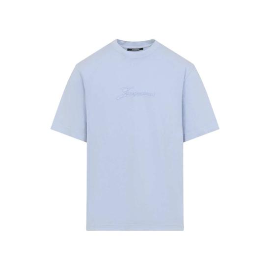  자크뮈스 반팔 티셔츠 피그멘토 티셔츠 라이트 블루 - JACQUEMUS