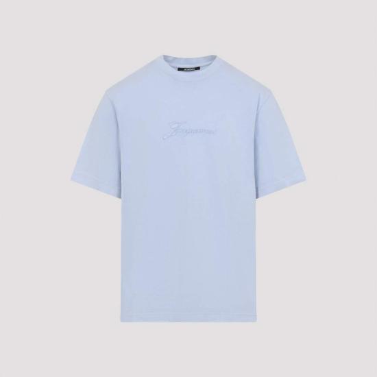  자크뮈스 반팔 티셔츠 피그멘토 티셔츠 라이트 블루 - JACQUEMUS