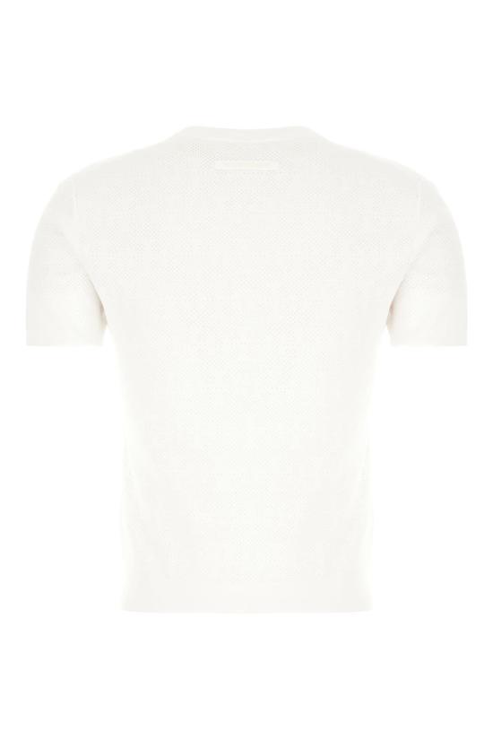  토리버치 반팔 티셔츠 비스코스 블렌드 탑 화이트 - TORY BURCH