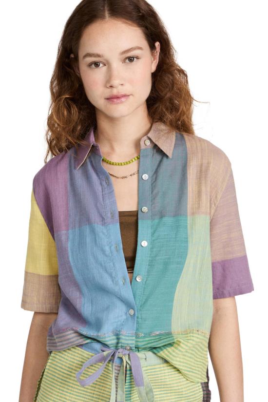  Abacaxi 셔츠 아바카시 스카프 밑단 유니섹스 셔츠 - ABACAXI