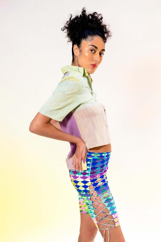  Abacaxi 셔츠 아바카시 스카프 밑단 유니섹스 셔츠 - ABACAXI