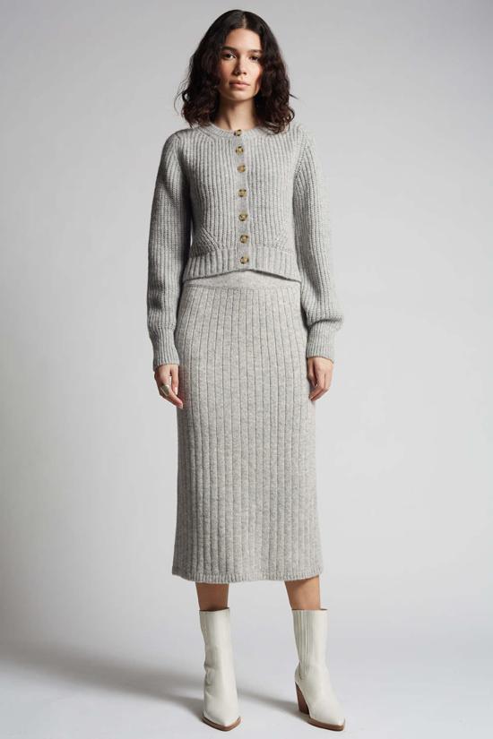  일레븐 식스 가디건 베카 카디건 페일 그레이 멜란지 - ELEVEN SIX