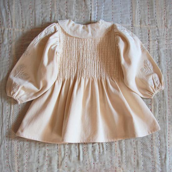  [키즈] 봉주르 블라우스 키즈 봉쥬르 자수 튜닉  아이보리 데님 - BONJOUR