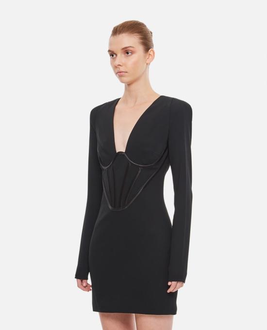  베르사체 숏 원피스 바디콘 코르셋 미니 드레스 블랙 - VERSACE