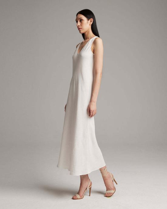  보즈 롱 원피스 딥 V넥 드레스 - VOZ