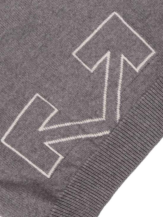  [키즈] 오프화이트 풀오버 타입 로고 니트 후드티 (아이들, 회색) - OFF WHITE