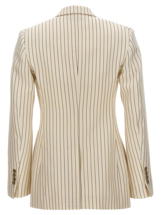  톰포드 수트 자켓 톰 포드 스트라이프 더블 브레스트 블레이저 화이트/블랙 - TOMFORD